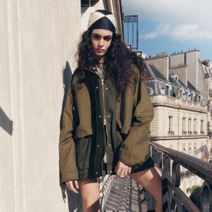 Zara Woman FW24 Waxed Hooded Jacket ZW Collection